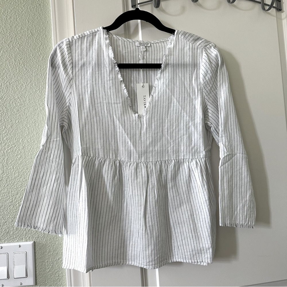Tavik Kenny Top Linen Blend Tunic Blouse S